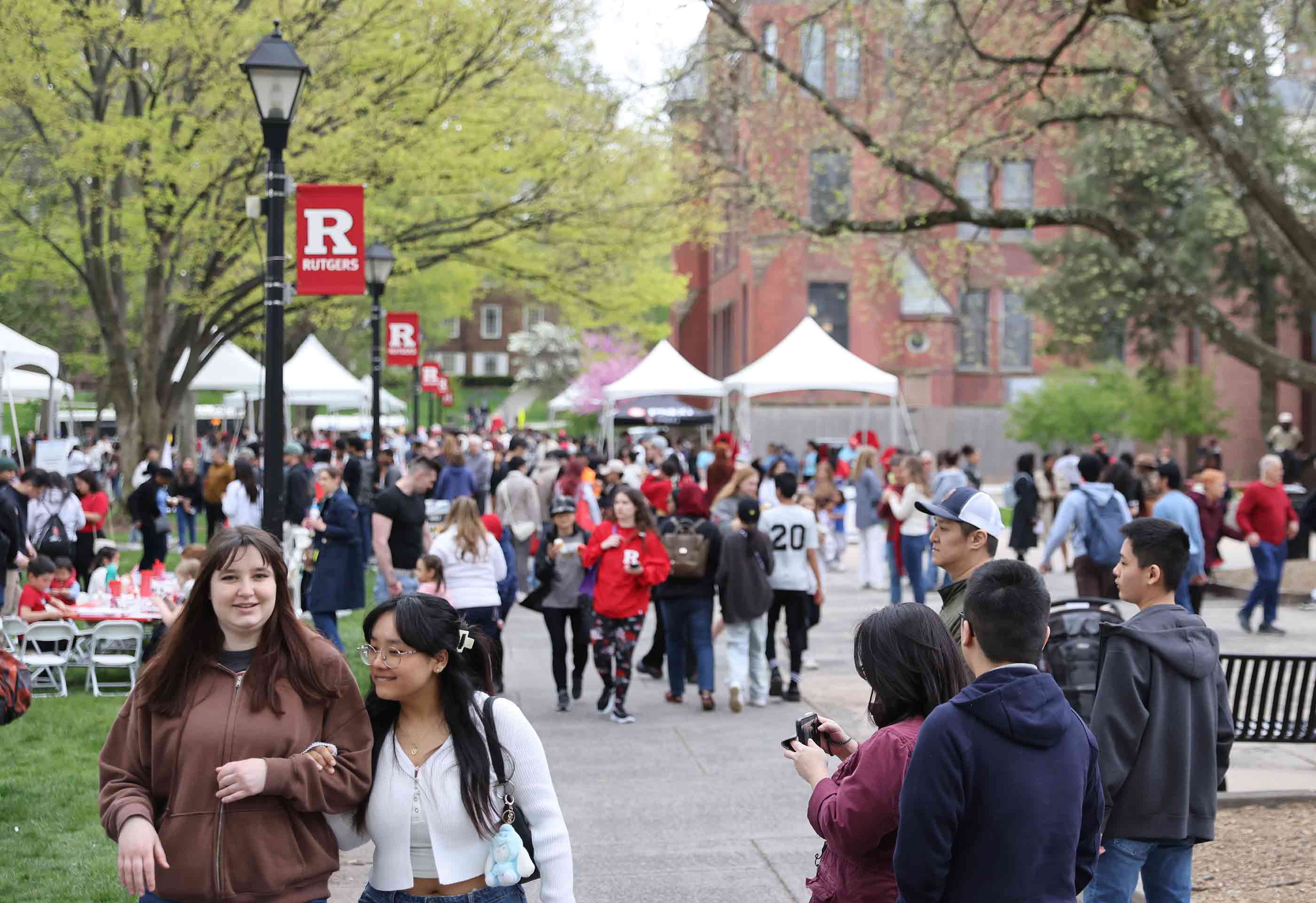 People walking around on Rutgers Day on the New Brunswick campus